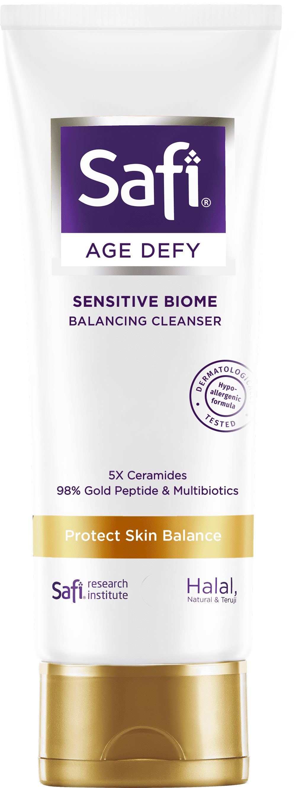 Skincare Halal Anti Aging Untuk Kulit Sensitive - Safi Age Defy Sensitive Biome Balancing Cleanser 100ml